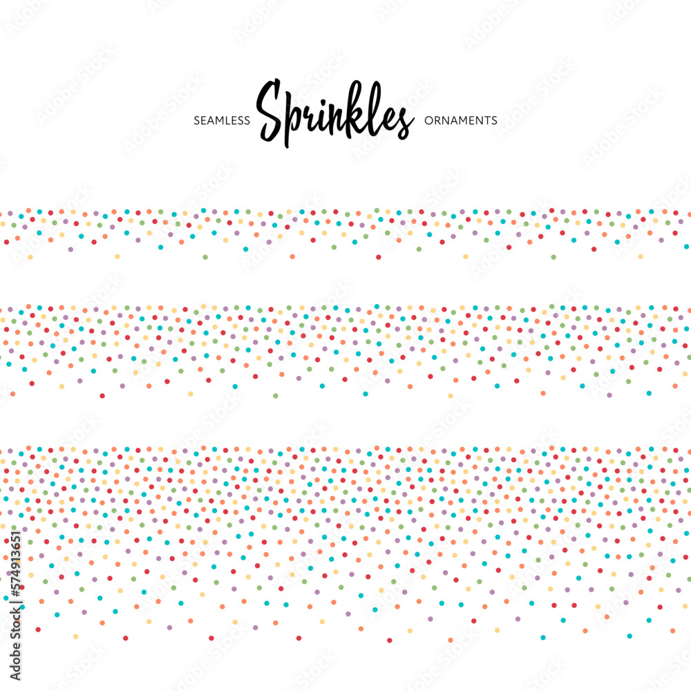 Sprinkle pattern. Vector colorful illustration set. Seamless border of ...