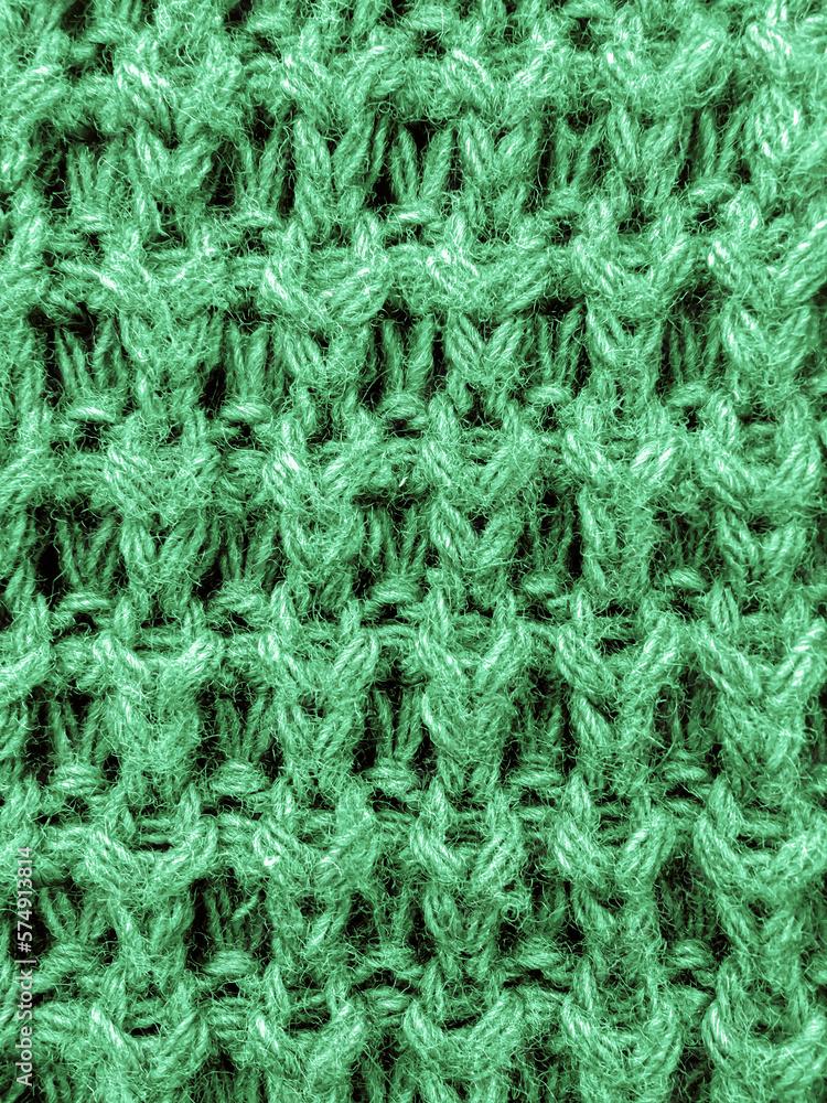 Handmade knit background with detail woven threads.