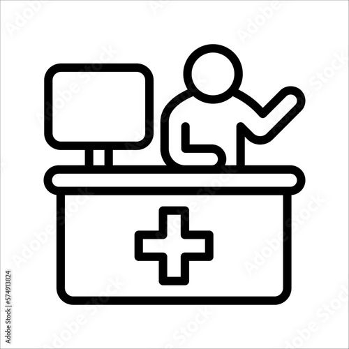 Specialist of medical sciences, doctor, consultant icon. Profession of helping people pictogram. vector illustration on white background