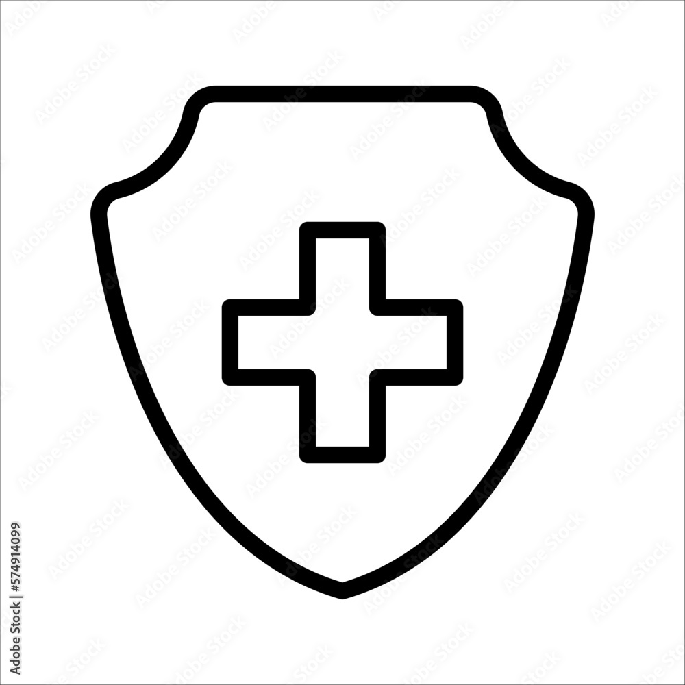 Medicine shield icon. Medical protection sign. vector illustration on white background Medicine shield icon. Medical protection sign. vector illustration on white background