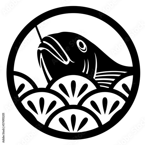 家紋風デザイン / 鯛釣り