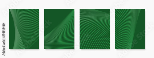 Artistic lines of wall art. Wavy greenish gradation lines. natural green color for wall decoration, covers, invitations, banners, placards, brochures, posters, cards, flyers, and related art.