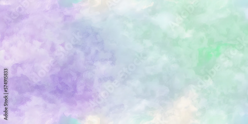 Abstract watercolor background with sky texture, Mint and lavender