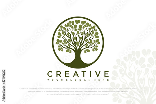 Tree vector icon. Nature trees vector illustration logo design.