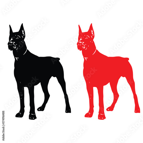 Doberman silhouette vector