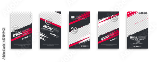 post and story fitness training social media template. social banner for promotion your product. banner square background illustration.