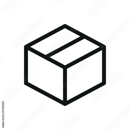 Delivery box isolated icon, isometric parcel vector symbol with editable stroke