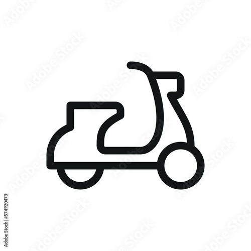 Classic scooter isolated icon, courier delivery on a scooter vector symbol with editable stroke
