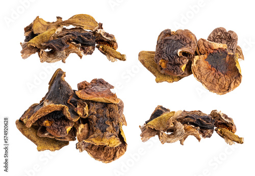 dried agaricus blazei isolated on transparent background png photo