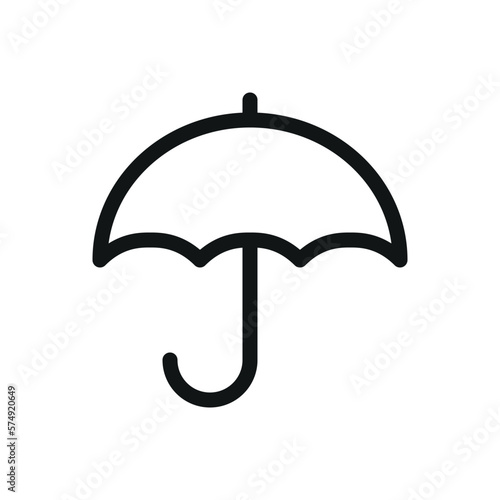 Open umbrella isolated icon, cargo insurance vector symbol with editable stroke