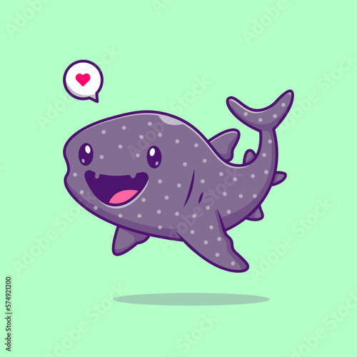 Cute Leopard Shark Cartoon Vector Icon Illustration. Animal Nature Icon Concept Isolated Premium Vector. Flat Cartoon Style