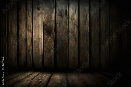 Wooden background for product showcase, ai generated