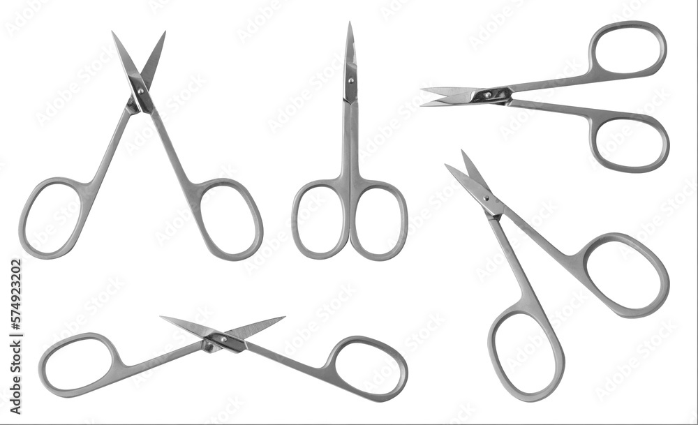 Nail scissors set isolated on transparent white background. Nail scissors set isolated on transparent white background.