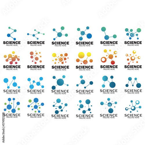 Molecule symbol logo template vector illustration,Neuron logo or nerve cell logo design