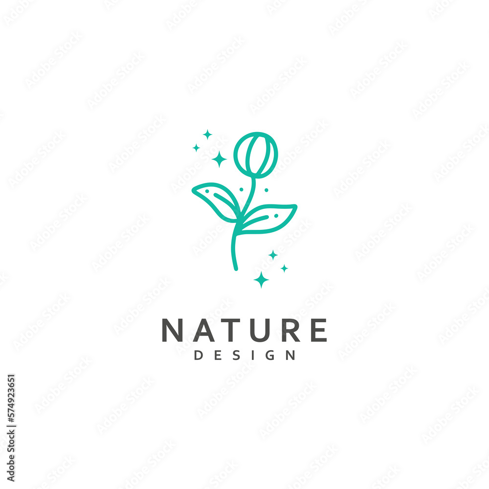 flower logo design vector icon illustration