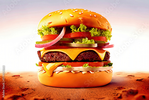 Holy burger background wallpaper created with Generative AI technology