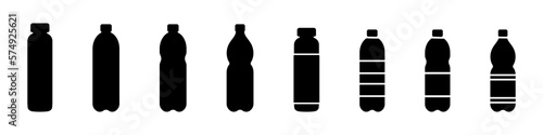 Plastic bottle white icon set, vector design illustration
