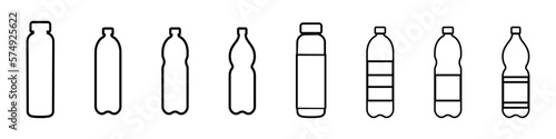 Plastic bottle white icon set, vector design illustration
