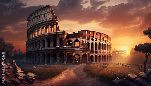 Captivating sunset: witness Rome's majestic skyline and architecture
