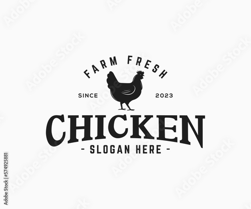 Farm logo design. Minimalist and simple chicken logo design.