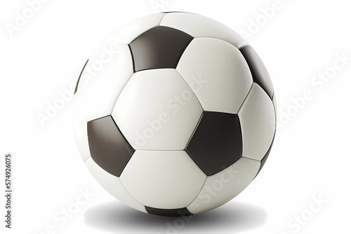 Football soccer ball on white background. Generative ai design.