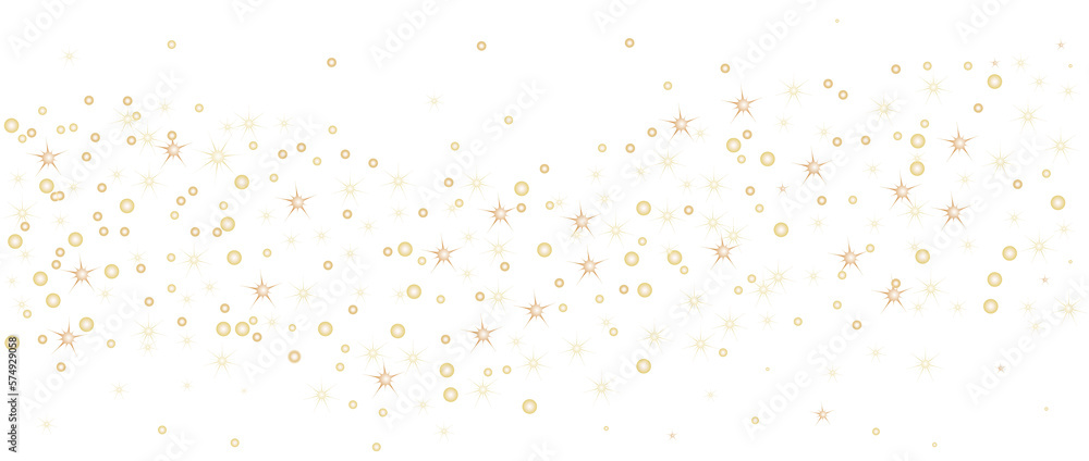 Shiny dust vector. White sparkling lights. Christmas party glow particles. Magic star effect. Glitter background. Designing a holiday party.Festive light of stars, lights