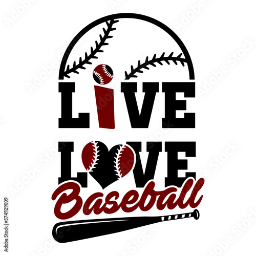 Live Love Baseball. Sports design. Baseball theme design for sport lovers stuff and perfect gift for players and fans