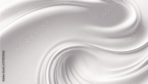 Texture of white yogurt, milk or cream surface. Abstract background with liquid yoghurt, dairy product, soft silk fabric, or cosmetic creme. Generative ai