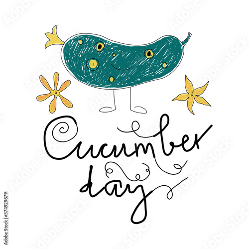 Crispy cucumber with the inscription