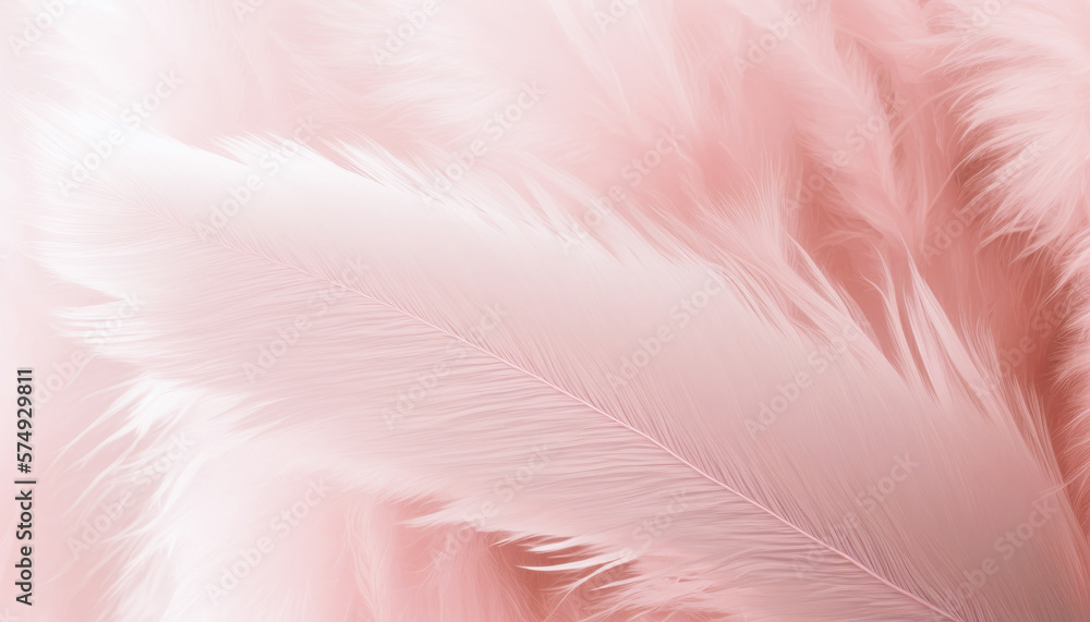 Pink feather texture background, generative ai