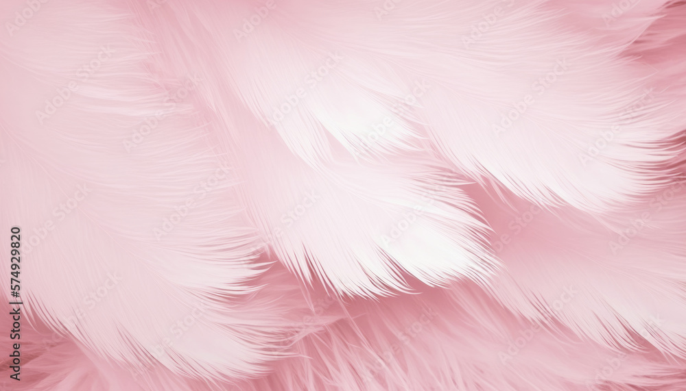 Pink feather nature texture background, generative ai