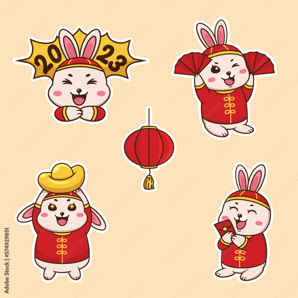 Cute rabbit mascot for Chinese new year