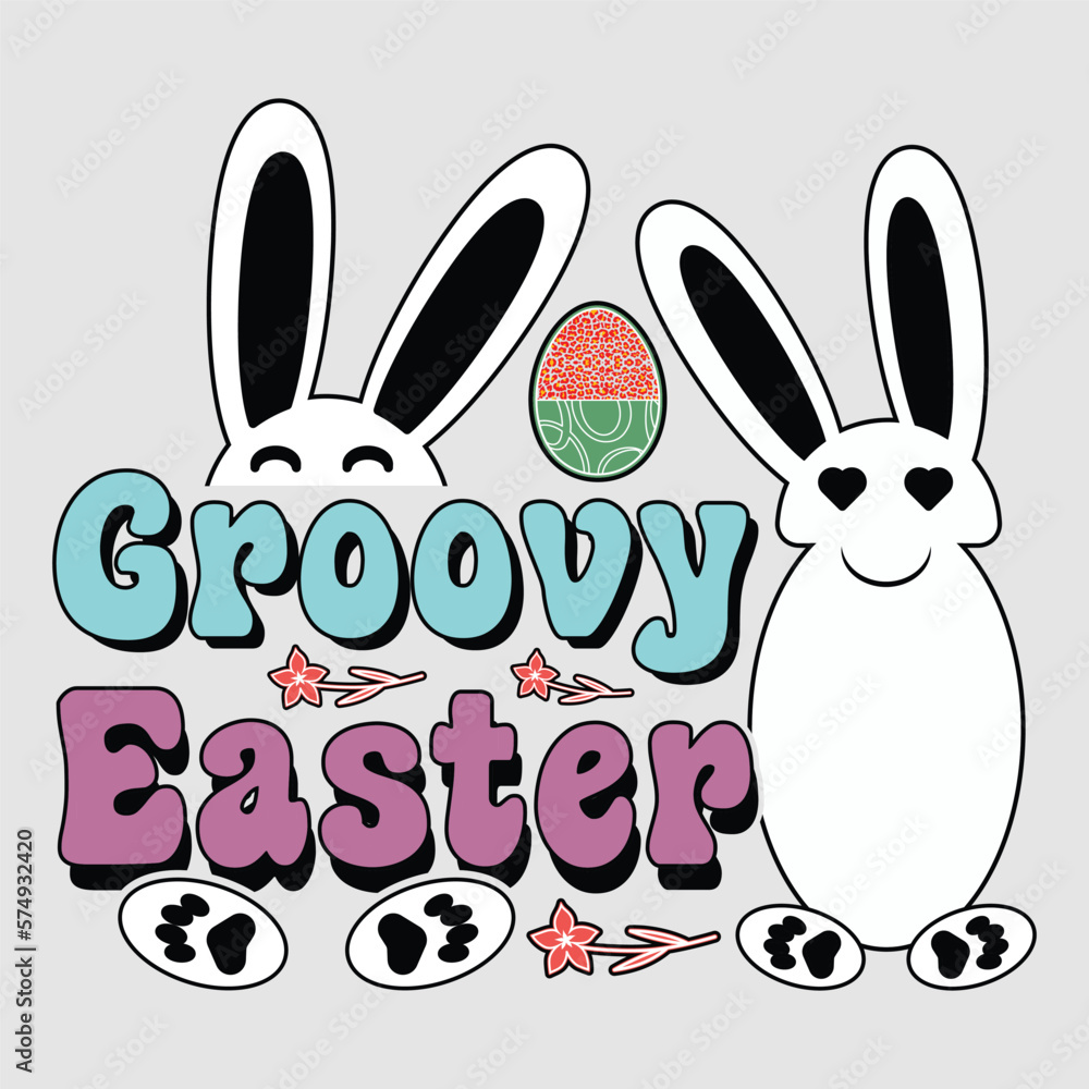 Obraz premium groovy easter, Sublimation, Easter, Happy Easter, Easter T-shirt, Easter Quotes, Easter Bunny, Sublimation Design, Easter Sublimation, T-shirt, Easter Sunday, Happy Easter Day.