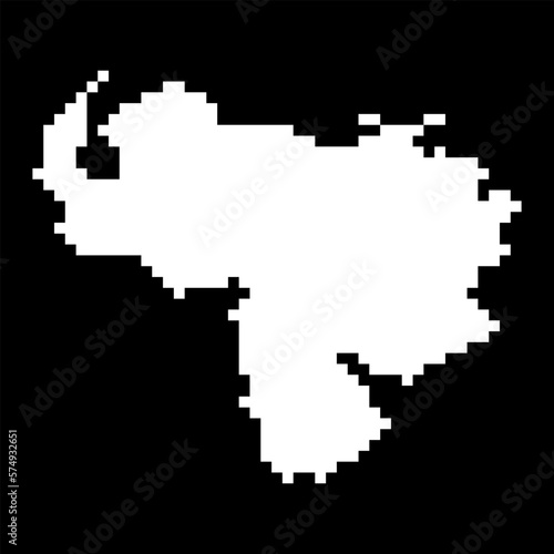 Pixel map of Venezuela. Vector illustration.