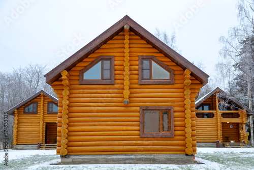 wood house of timber in nature
