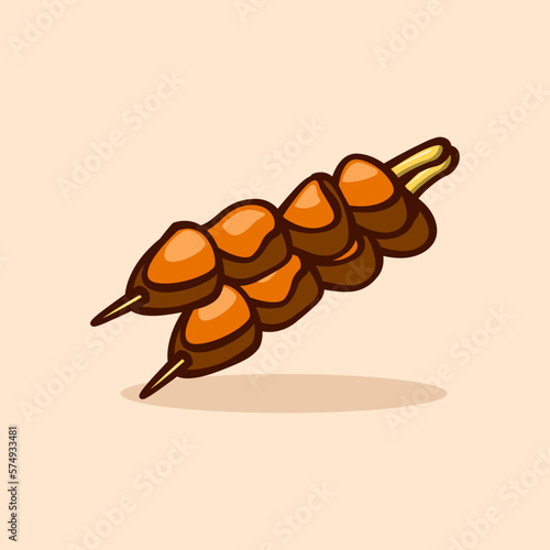 shashlik illustration concept in cartoon style