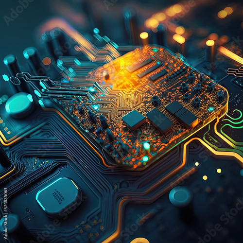 CPU Micro Chip Processor, Generative AI, Generative, AI 
