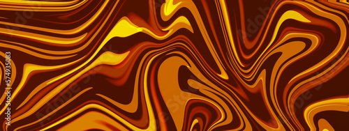 Abstract red, brown, yellow luxury smooth liquid background. liquid oil marble picture with glowing effect. Fluid painting abstract texture background.