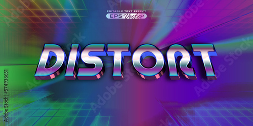 Retro text effect distort futuristic editable 80s classic style with experimental background, ideal for poster, flyer, social media post with give them the rad 1980s touch