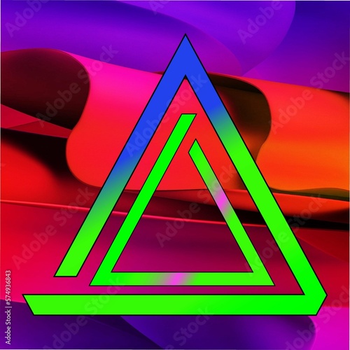 3d triangle imageat gradient background