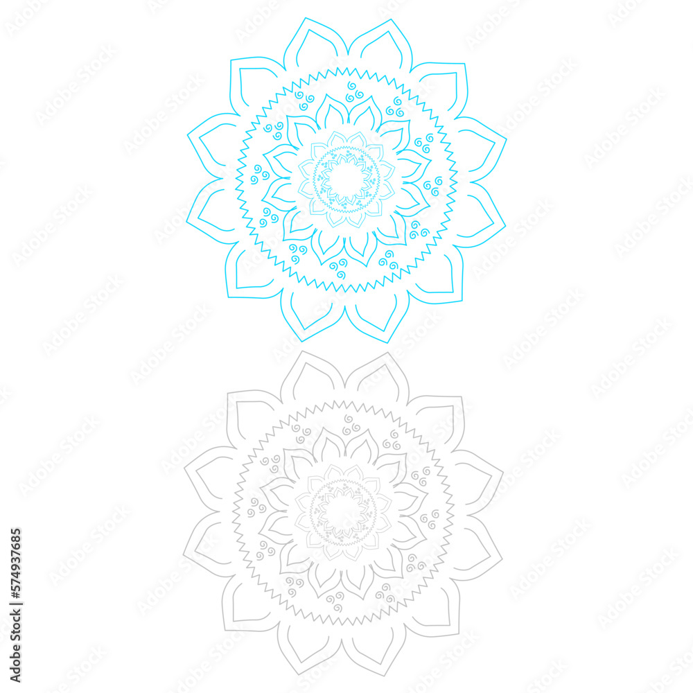 Colorful Vector Mandalas Set isolated on White