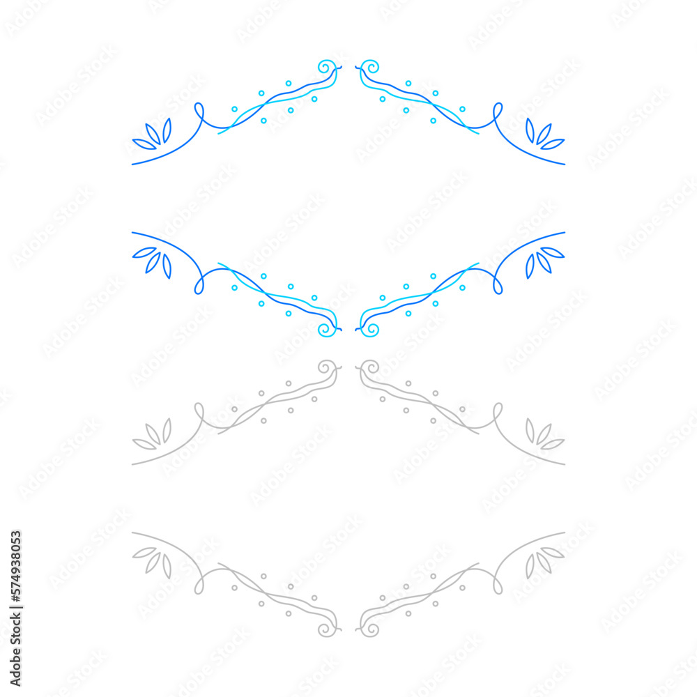 Wedding Ornamental Simple Frames isolated on White Wedding Ornamental Simple Frames isolated on White