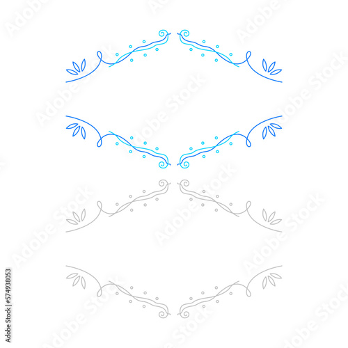 Wedding Ornamental Simple Frames isolated on White