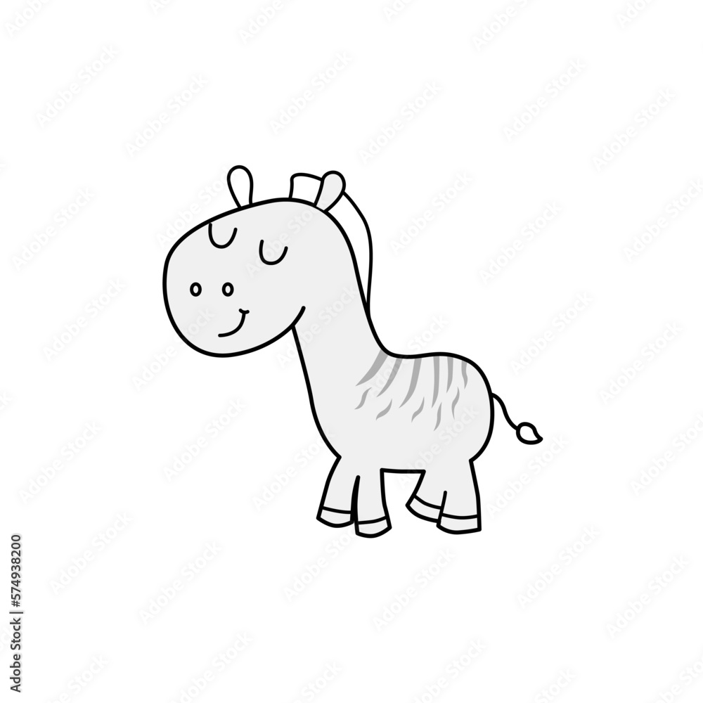 Fototapeta premium Cute Striped African Zebra Kids Illustration Vector