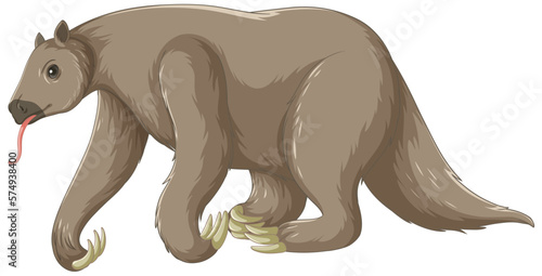 Ground sloth extinct animal vector