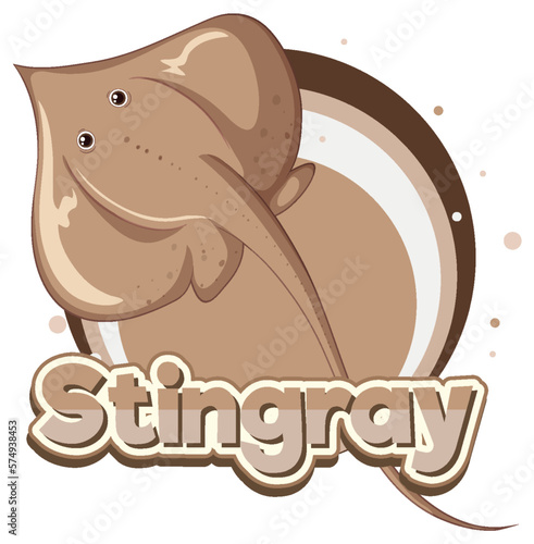 Atlantic stingray logo with carton character