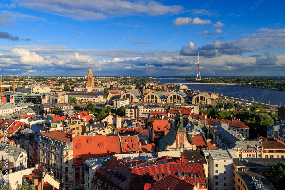 Riga. View from the observation deck of the Church of St. Peter.