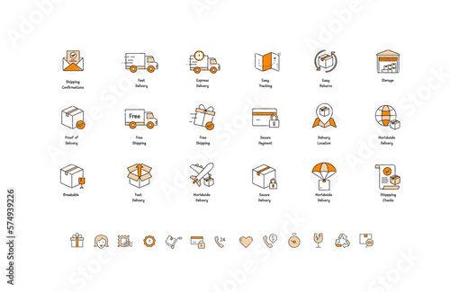 Shipping vector hand drawn line icon, Minimalist Logistics Clip Art Bundle, Delivery  Tracking Business Vector Icons