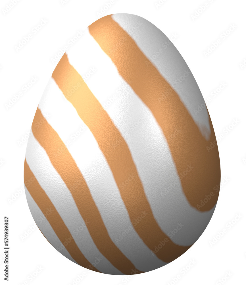 3D easter egg isolated on transparent background png file.