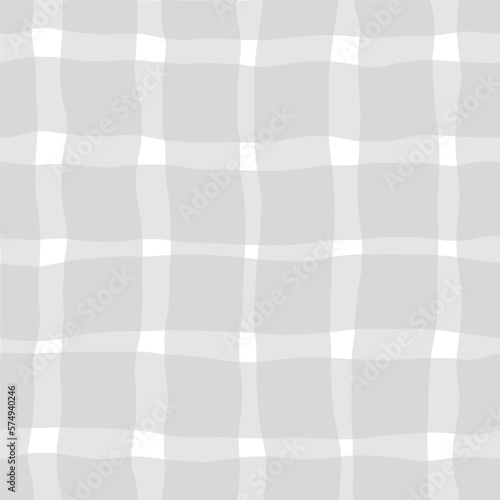 Simple and beautiful monochrome lines seamless pattern. Vector classic checkered texture in retro style. Hand drawn thin and thick wavy lines background